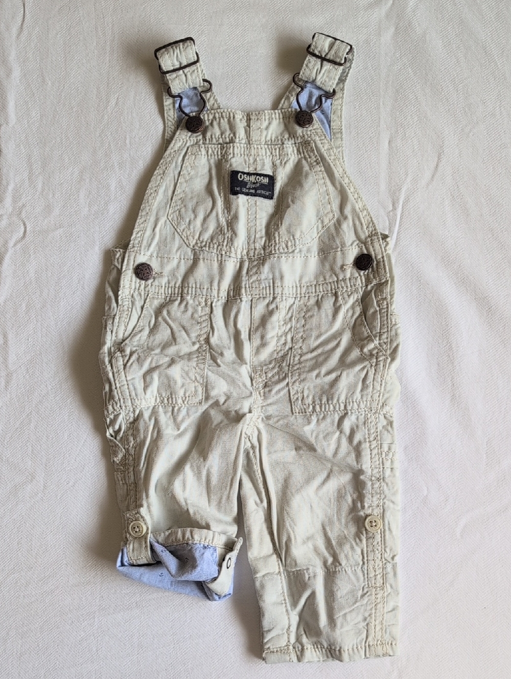 oshkosh b'gosh vestbak nautical cotton twill overalls roll tab 6 months baby